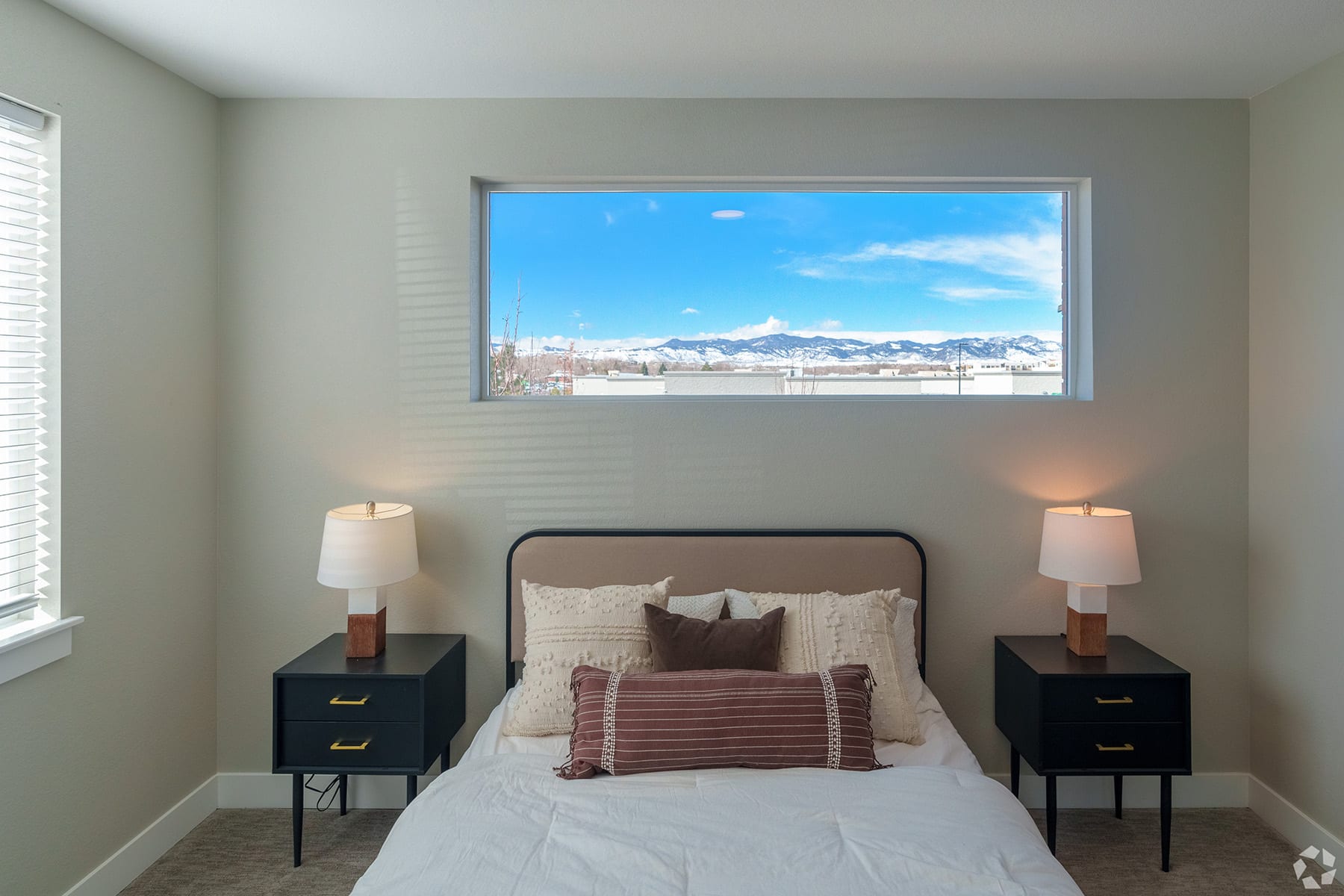 bedroom with mountain view